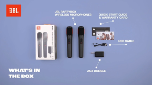JBL For PartyBox Digital Wireless Microphone  Up to 20hrs playtime  Wireless receiver Newest Model