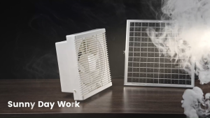 Solar Exhaust Fan Ventilation With Panel with Battery Large Solar Powered Fan Heavy Duty for Greenhouse Kitchen Bathroom