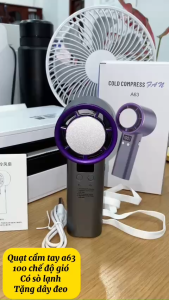 Quạt Cầm Tay A63 có Sò Lạnh– 100 Cấp Gió Pin 3600mAh Màn Hình LED Sạc Nhanh– Làm Mát Siêu Tốc