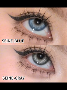 Eyeshare Softlens SEINE Seri Biru Lensa Kontak 1 pasang Lensa Kosmetik Mata Abu-abu Darah Campuran dengan Wadah