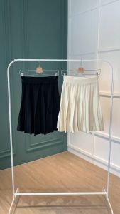 R5431 Lulu Pleated Knit Flare Short Skirt