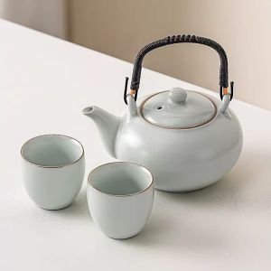 XIANGYE | Chinese New Ru Kiln Handle Pot Tea Set