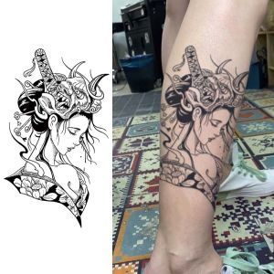 เกอิชา ติดทนนาน 1-2 สัปดาห์ กันน้ํา สติ๊กเกอร์รอยสักชั่วคราว รอยสักปลอมกึ่งถาวรที่สมจริงสําหรับแขนและ