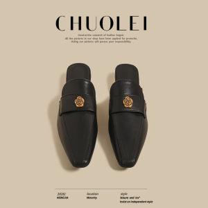 CHUOLEI | New Spring Oxford Style Low Heel Half Dorsay Shoes Slip On
