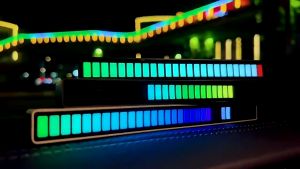 【Sản phẩm mới】Hà Nội-APP Thanh đèn Led RGB nháy theo nhạc cảm biến âm thanh siêu nhạy có chân đế trang trí bàn làm việc Đèn khí quyển ô tô ABC