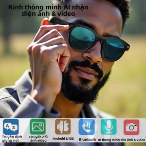 Kính Thông Minh AI 2025 Tai Nghe Bluetooth Kính Râm Có Camera Chức Năng Chụp Ảnh Quay Video Dịch Thuật Nghe Nhạc Kính Thông Minh