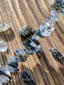 ผมสีดำธรรมชาติคริสตัลเศษ 58 มม หลวม ลูกปัดทำด้วยมือ DIY สร้อยข้อมือเครื่องประดับวัสดุ S61 อุปกรณ์เสริมแฟชั่น