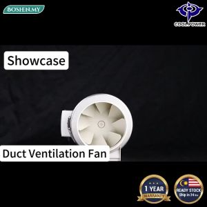 COOL POWER Ventilation Duct Exhaust Fan - Diagonal Flow, Available in 4/6/8/10/12" - Ideal for Bedroom, Living Room, Toilet, and Kitchen - Kipas Ekzos with Guaranteed Shipping