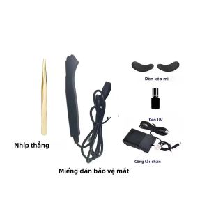 Đèn Chiếu Tia UV Làm Cứng Nối Mi LED Ánh Sáng Trắng Kèm Nhíp Và 1/2 Chai Keo Gel UV Dạng Keo Dùng Cho Các Tiệm Làm Đẹp