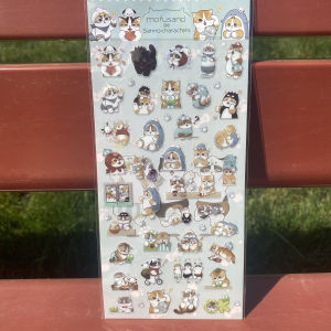 New Mofusand Double Transparent PVC Cute Cartoon Shark Cat Stickers Waterproof for Handmade DIY Glue Drip Stationery Supplies