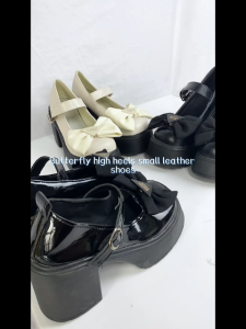 Falimottype)Size 35-42 Womens 8cm Fashion Mary Jane Shoes Thick Heel Sandal Thick Sole Vintage Leather School Student Shoes