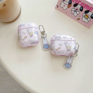 Miffy Rabbit Design Protective Case for AirPods Pro2 AirPods4 Bluetooth Active Noise Reduction  3rd Gen Cute Fun Ins Niche