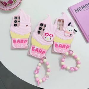 Sanrio | Ice Cream Hello Kitty Pochacco Cartoon Phone Case For Samsung Galaxy S20 S21 S22 S23 S24 S25 S26 Plus Ultra FE A53 A57 A15 A16