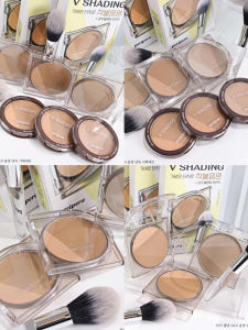 Peripera Three-Color Contour Highlight Powder Natural V-Shaped 3D Sculpting Beauty Tools Korean Makeup for All Skin Types