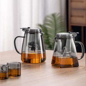 Heat-Resistant Glass Filter Tea Pot Smoke Gray