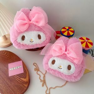 Bandai | Sanrio Cute My Melody Makeup Bag Girly Plush Bag Girl Women Shoulder Bag Chain Bag Handbag Pink Cosmetic Bag Tote Bag Gifts Girl