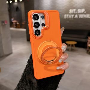 360° Rotating Magnetic Folding Stand Phone Case For Samsung S26 S25 S24 Ultra Plus For Magsafe Bracket Shockproof Armor Cover