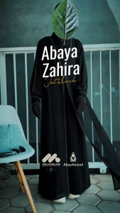 Abaya ZAHIRA Hitam Jetblack Variasi Manik Layer Kain Lengan Manset Baju Gamis Muslimah Premium AbayAswad