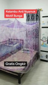 Kelambu motif bunga 180x200 / kelambu tempat tidur dewasa / kelambu / kelambu anti nyamuk / kelambu gantung jumbo 200x200 tebal