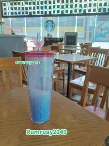 แก้วStarBucks พร้อมถุงผ้า แก้วสีม่วงสตาร์บัคส์ แท้ คอลเลคชั่นใหม่ รุ่นนางเงือก ขนาด24Oz. งานสะสม