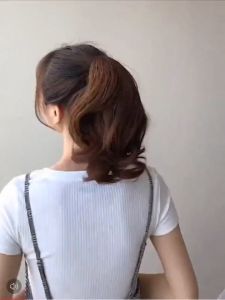 30CM wig ponytail wig female short hair clip ponytail big wave high ponytail natural invisible curly