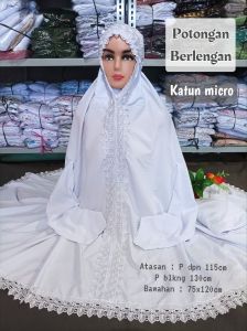 MUKENA UMROH HAJI MOTIF BORDIR FREE TAS SETELAN ATAS BAWAH BERLENGAN