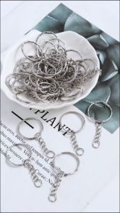 200PCS DIY Silver Blank Keychain Split Ring Keyfob Key Holder Rings Pendant Buckles Polished Keychains Rings Metal Plated Key Chains Accessories
