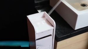 Narrow Storage Cabinet Toilet Organizer Toilet Cabinet Shelf Toilet Slim Cabinet Gap Bathroom Cabinet Storage Rack Trolley Narrow Toilet Locker Moisture-Proof