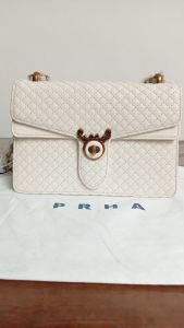 Tas PRAHA PRHA Wanita Beige Kualitas Premium Cantik Tebal Import kd 69