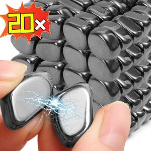 20ชิ้นแม่เหล็กสีดำขัดเงาลอสโตนอเนกประสงค์บล็อกแม่เหล็กขนาดมาตรฐานบรรเทาความเครียดแม่เหล็กตู้เย็น Terapi Magnet