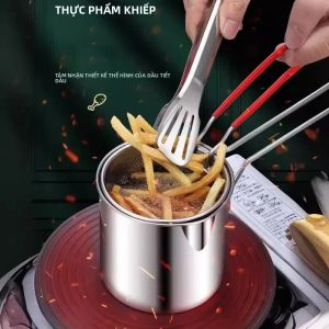Nồi Chiên Sâu Bằng Thép Không Gỉ Có Giỏ Chiên Nồi Bếp Đa Chức Năng Nhỏ Để Nấu Gà Và Các Loại Thực Phẩm Khác Thân Thiện Với Môi Trường