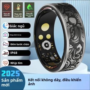 Nhẫn Thông Minh 2025 Dành Cho Nam & Nữ Đo Nhịp Tim Đo Oxy Máu Theo Dõi Giấc Ngủ Chống Nước IP68 Nhiều Chế Độ Thể Thao Tương Thích Với Android & iOS
