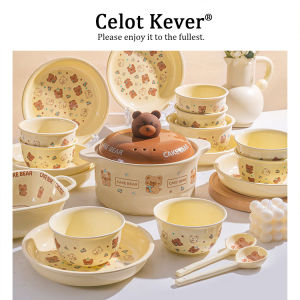 Cream Style Cute Ceramic Bowl Set