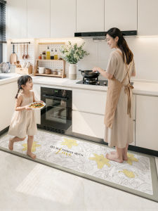 Leather Oil-proof Water-resistant Non-slip Easy-clean Kitchen Mat