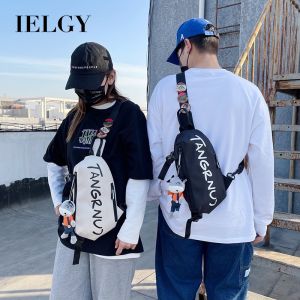 IELGY Fashionable mens crossbody bag niche sports and leisure couple shoulder bag personalized Japanese chest bag
