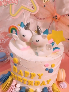 Topper Kue Kuda Unicorn Figure Lucu | Bahan Karet Untuk Hiasan Cake Ulang Tahun Tema Anak Perempuan
