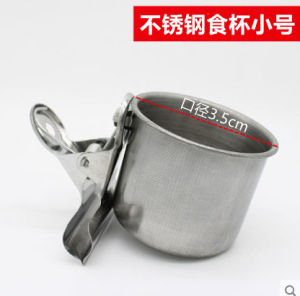 Bird Supplies Feeder Stainless Steel Clip Cup Water Feed Box Big Brother Bird Food Cup Parrot Food Jar Feeding Bowl