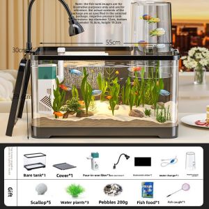 KUOTING | Ecological Landscape Full Kit Small Filter and Oxygen Supply Integrated Machine Aquarium