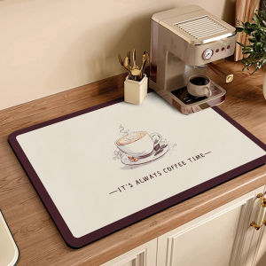 American Style Coffee Machine Drain Pad Quick Dry Bar Counter Mat Heat Insulation Kitchen Table Mat Home Dining Absorbent Mat