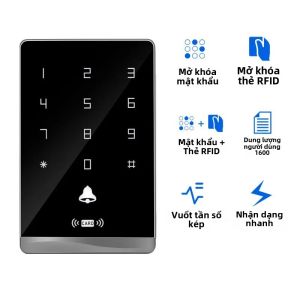 125KHz/13.56MHz Tần Số Kép IP67 Bàn Phím Điều Khiển Truy Cập RFID Chống Nước Hệ Thống Mở Cửa Cảm Ứng Ngoài Trời Bộ Điều Khiển Truy Cập An Toàn