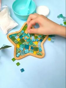 【MY STOCK】DIY Mosaic Coaster Make It Yourself Handmade Childrens Day Birthday Gift