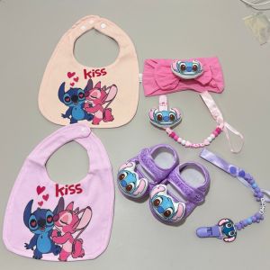 Disney | Baby bib with cute design baby soothing pacifier holder baby shoes newborn headband baby feeding supplies newborn gift set