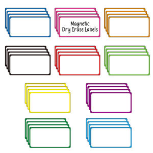 20pcs/set 5x10cm Magnetic Name Tags Erasable Label Reusable Write Magnets Versatile Stickers for Whiteboard Classroom Blackboard