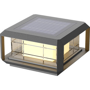 Solar Pillar Lights Outdoor Waterproof Lighting Solar Energy Square LED Wall Lamp Home Decor Fence Villa Gate Garden Door Fance