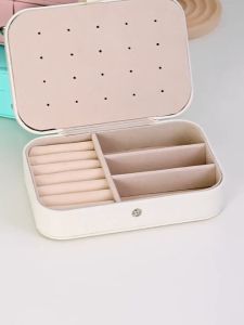 Portable Travel Jewelry Box Leather necklace ring ear studs Jewellery Organizer Storage