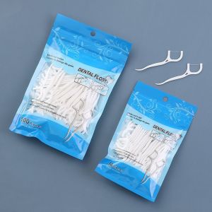 100PCS Dental Floss Pick Oral Care Disposable Dental Floss Tooth Clean Floss Core Oral Care Toothpick Teeth Stick
