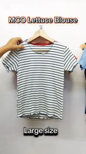 MCO Lettuce Blouse for Women Korean Fashion Women Tops Stretchable Large Size
