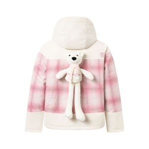 Cute 3D Bear Plaid Winter New Style Warm Hooded Down Jacket