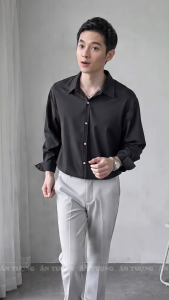 Áo sơ mi nam trơn vải Lụa kate Thanh lịch và Trẻ trung phù hợp phối đồ Công sở & Dạo phố SM001