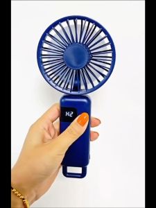 Desktop 5-speed fan USB Rechargeable Mini Fan Adjustable Cooling Handheld Fan with Battery Foldable Fan Digital-display Handheld Hanging Neck Style